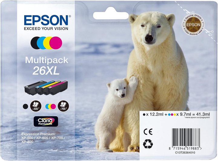 Tusz do drukarek Epson T263640 26 XL Color 41.3 ml (C13T26364020) - obraz 1