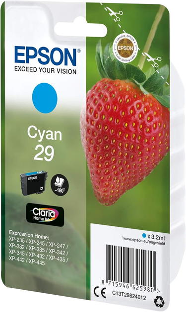 Tusz do drukarek Epson T29 3.2 ml Cyan (C13T29824022) - obraz 2