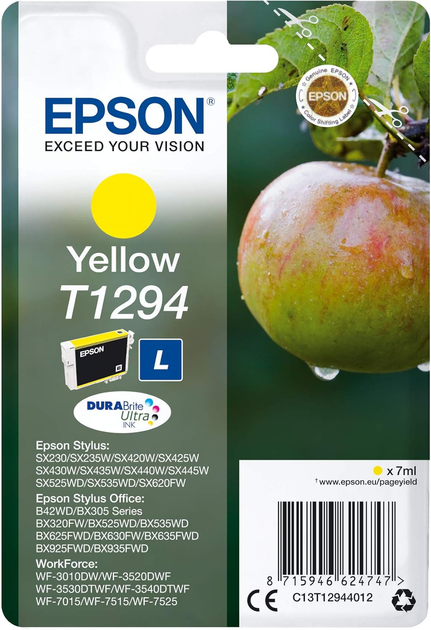 Картридж Epson T1294 7 мл Yellow (C13T12944012) - зображення 1