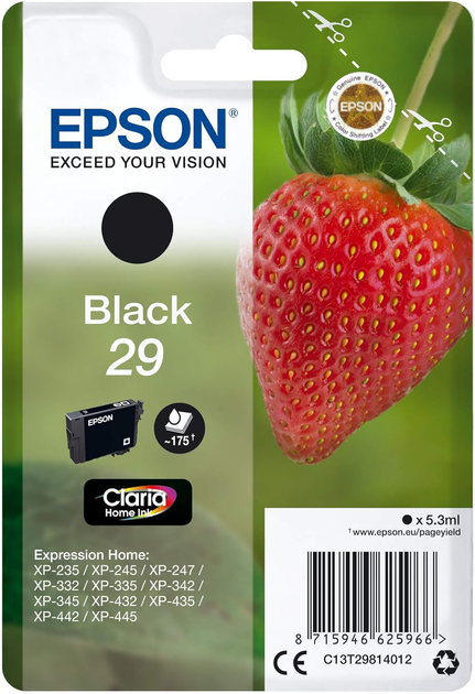 Tusz do drukarek Epson T29 5.3 ml Black (C13T29814022) - obraz 1