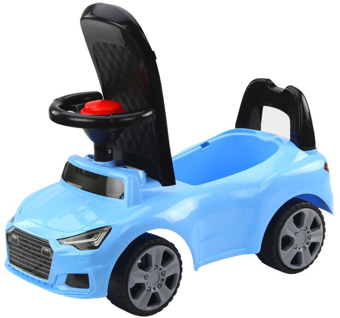 Jeździk Samochod LEAN Toys QX-3396 17696 z oparciem, klaksonem, schowkiem Niebieski (5905991005469) - obraz 4