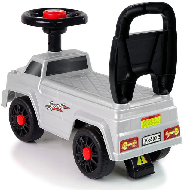 Jeździk samochód LEAN Toys QX-5500-2 11740 z klaksonem i oparciem Srebrny (5905214973797) - obraz 3
