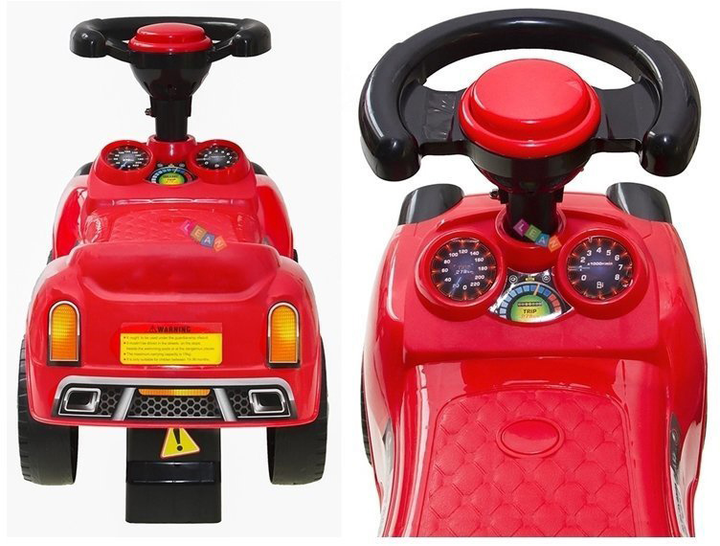 Jeździk dla malucha LEAN Toys 1819 auto sportowe z klaksonem Czerwony (5905884457139) - obraz 4