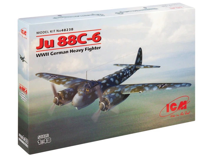 Сборная модель ICM Ju 88С-6, Немецкий тяжелый истребитель 2 Мировой войны 48238 - Фото 1 Сборная модель ICM Ju 88С-6, Немецкий тяжелый истребитель 2 Мировой войны 48238 - изображение 1