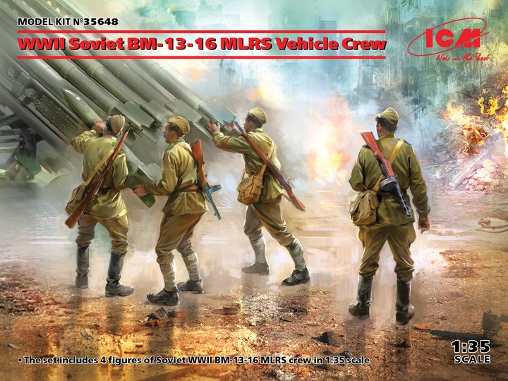 Сборная модель ICM Расчет установки РСЗО БМ-13-16 IIСВ 35648 - изображение 2