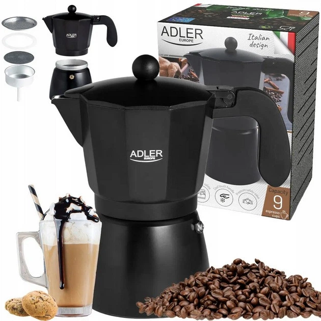 Кофеварка гейзерная 520 мл Adler AD 4420 Black (SHiz15426) - изображение 2