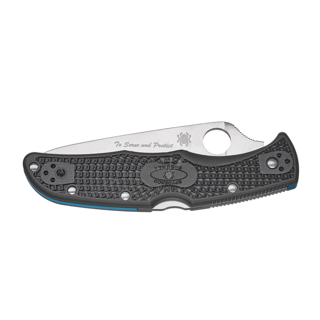 Ніж складальний Spyderco Endura 4 Thin Blue Line тип замка Back Lock C10FPSBKBL - зображення 2