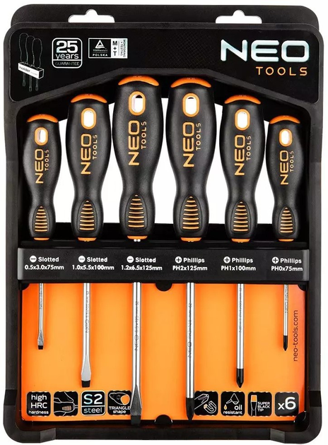 Zestaw wkrętaków NEO Tools 6 szt. 04-213 (5907558432220) - obraz 1