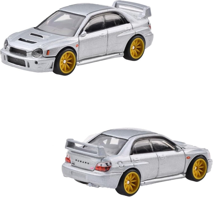 Набір Hot Wheels Premium Car Culture 2-Pack Subaru Impreza WRX & 16 Subaru Impreza STI 1/64 Diecast Car (0194735102457) - зображення 3