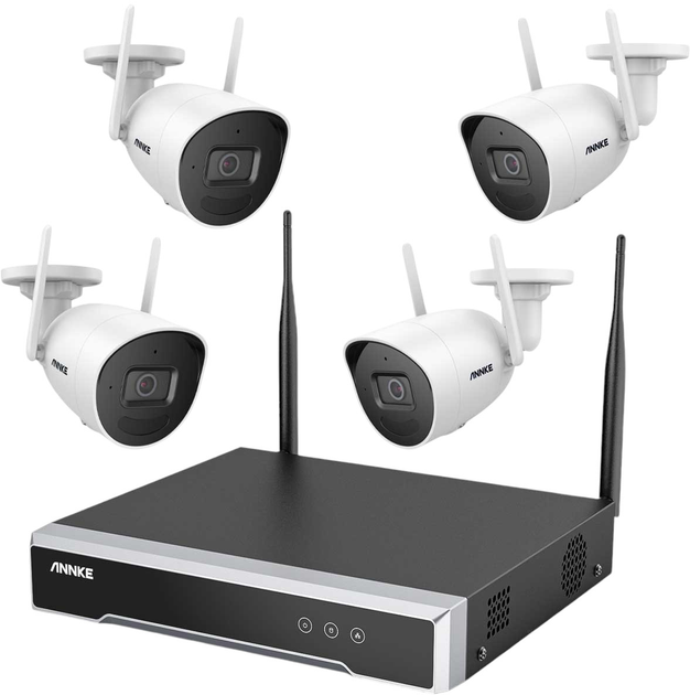 Zestaw do monitoringu wideo Annke 4x I51CE White + N48WHS Black (N48WHS+I51CE*4) - obraz 1