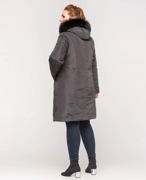 Зимове плащове пальто Mangus М355 50/52 темно сіре - зображення 2