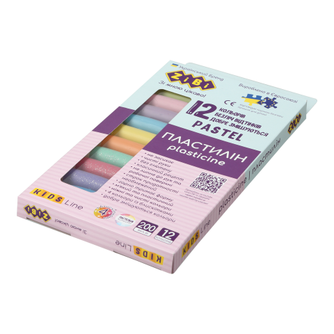 Пластилін 12кол. ZiBi KIDS Line 6240, PASTEL (8 пастель + 4 глітер) 200г, /ZB.6240/ - Фото 1 Пластилін 12кол. ZiBi KIDS Line 6240, PASTEL (8 пастель + 4 глітер) 200г, /ZB.6240/ - зображення 1