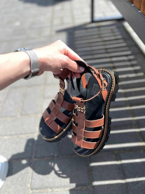 Босоножки женские ShoesBand Коричневые натуральная кожа 37 (24 см) (S39151) - Фото 9 Босоножки женские ShoesBand Коричневые натуральная кожа 37 (24 см) (S39151) - изображение 9