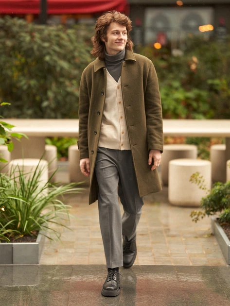 Пальто мужское UNIQLO 952699511 L Зеленое (1159803493) - изображение 5