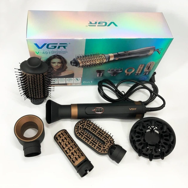 Стайлер для волос VGR V-491 / завивка / укладка / 6в1 / 1000W - Фото 6 Стайлер для волос VGR V-491 / завивка / укладка / 6в1 / 1000W - изображение 6
