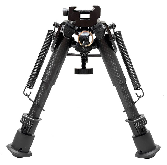 Сошки Buvele Carbon Bipod на антабку (висота 15.2 - 22.9 см) з перехідником на Weaver/Picatinny - зображення 1