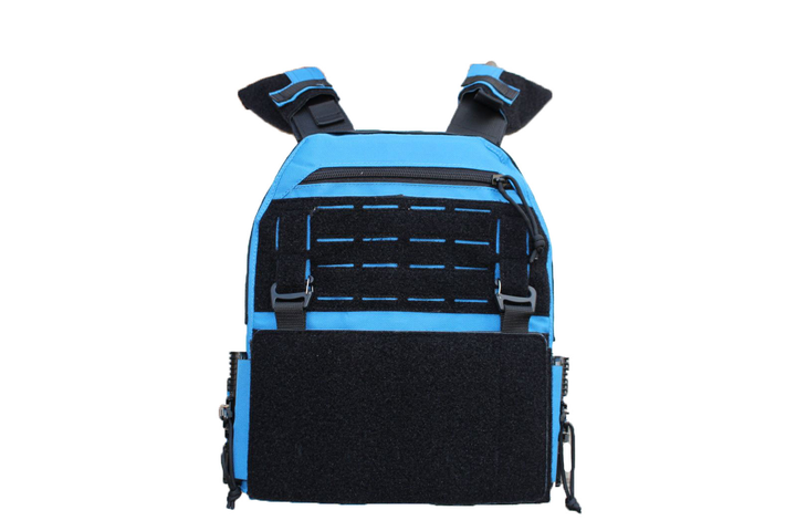 Плитоноска uaBRONIK (Plate Carrier) Відкритого типу для преси та волонтерів Light Marine Blue - зображення 1