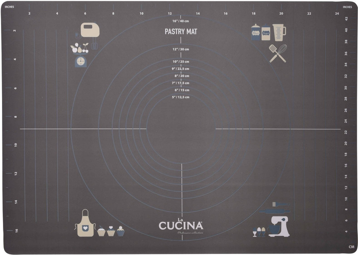 Силіконовий килимок La Cucina для випікання сірий (5902973421071) - зображення 1