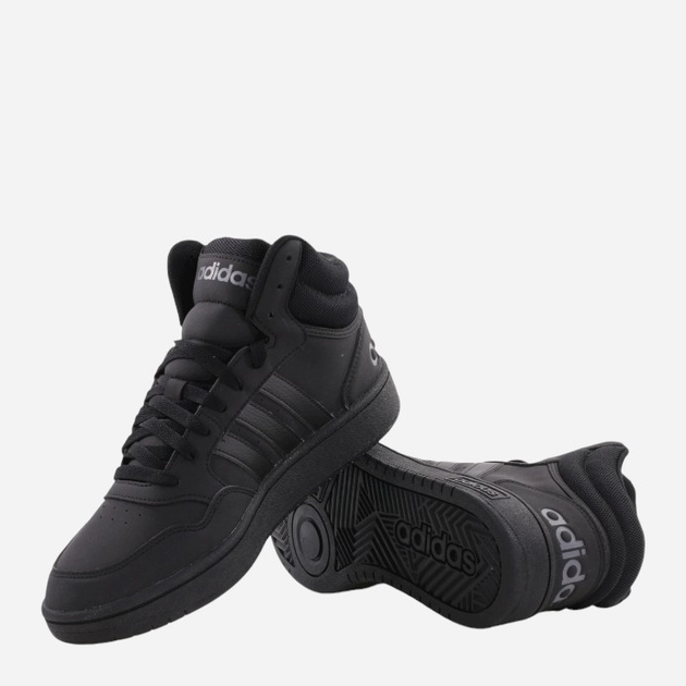 Чоловічі снікери adidas Hoops 3.0 Mid GV6683 42.5 (UK 8.5) Чорні (4065425390668) - зображення 4