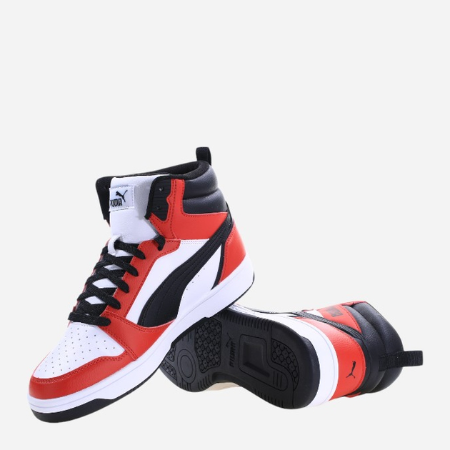 Чоловічі черевики Puma Rebound v6 392326-04 43 Білий/Чорний/Червоний (4099683259818) - зображення 4