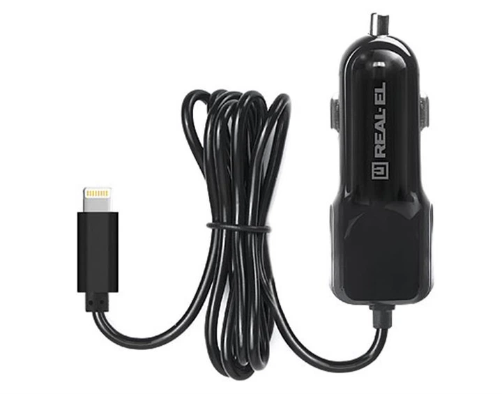 Автомобільний зарядний пристрій REAL-EL CA-17 (2USB, 2.1A) Black + кабель Lightning - Фото 14 Автомобільний зарядний пристрій REAL-EL CA-17 (2USB, 2.1A) Black + кабель Lightning - зображення 14