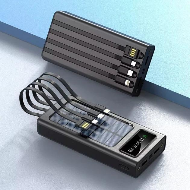 Зарядное устройство для телефона Power Bank 30000 mAh с солнечной ...