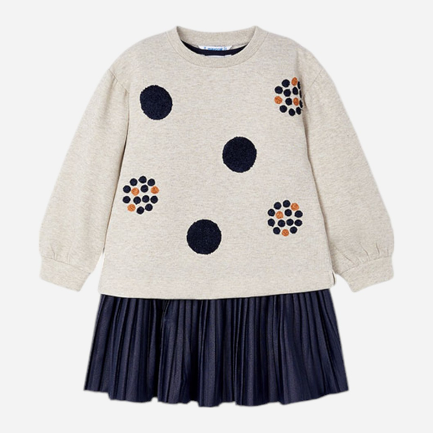 Komplet dziecięcy dla dziewczynki (bluza + sukienka) Mayoral 4.922-57 128 cm Kremowy/Ciemnogranatowy (8445865490139) - obraz 4