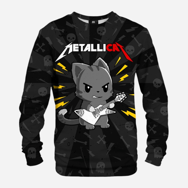 Bluza bez kaptura męska Mr. Gugu & Miss Go Metallicat S-Pc2313 2XL Czarna (5903845342852) - obraz 1