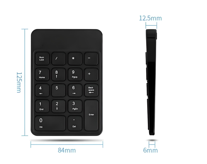 Клавиатура BOW HB157 цифровая беспроводная с Bluetooth, чёрная - изображение 6
