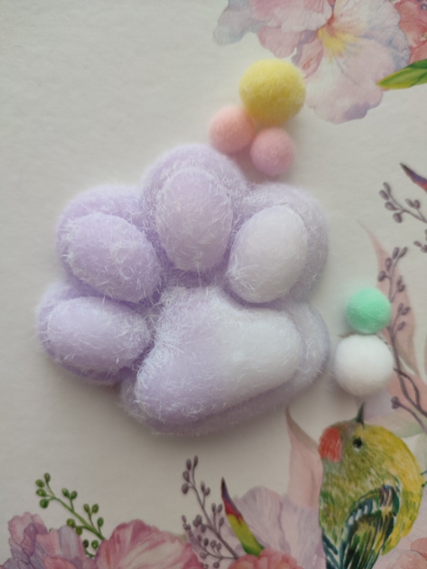 Игрушка-антистересс Сквиши Лапка Котика бело - фиолетовая – фото ...