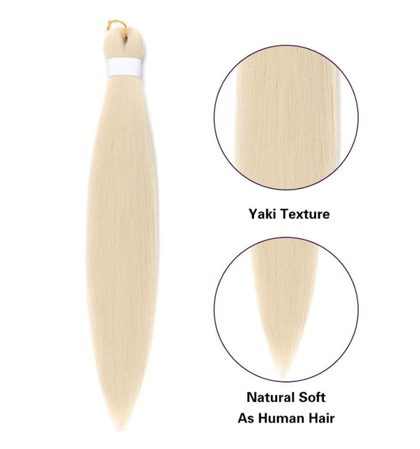 Канекалон Easy Braid однотонний блонд Довжина 65 см Вага 90 грам Низькотемпературний матеріал 100-150°С 613#-2EZ - зображення 6