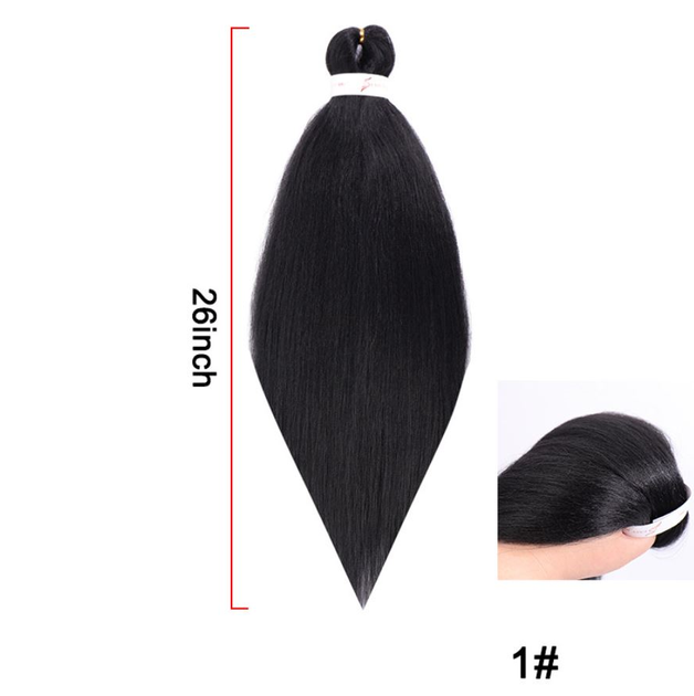 Канекалон Easy Braid однотонний чорний Довжина 65 см Вага 90 г Низькотемпературний 100-150°С 1#EZ - зображення 3