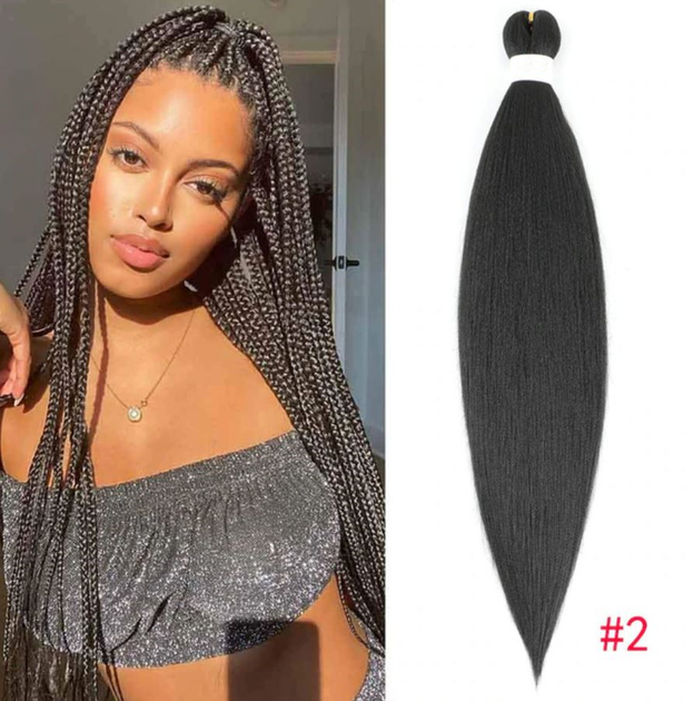 Канекалон Easy Braid однотонний чорно-коричневий Довжина 65 см Вага 90 г Низькотемпературний 100-150°С 2#EZ - зображення 2