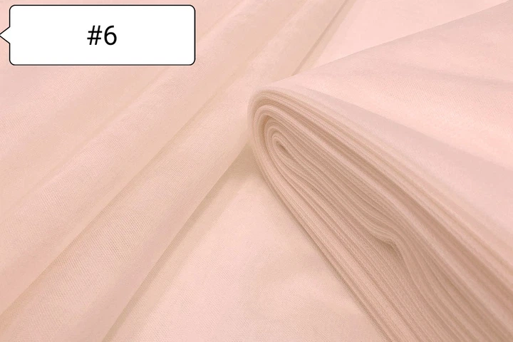 Тканина Фатин Світло бежевий №6 - Фото 1 Тканина Фатин Світло бежевий №6 - зображення 1