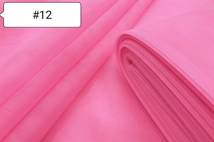 Тканина Фатин Рожевий №12 - Фото 1 Тканина Фатин Рожевий №12 - зображення 1