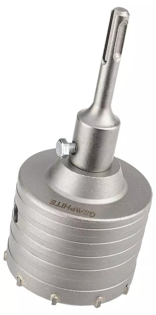 Коронка твердосплавна Graphite 80 мм з адаптером SDS+ та направляючим сверлом 55H322 (5902062107312) - зображення 3