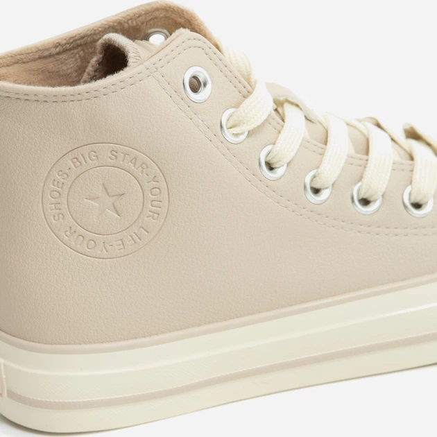 Жіночі кеди високі Big Star OO274934 39 Бежеві (5900714819583) - зображення 6