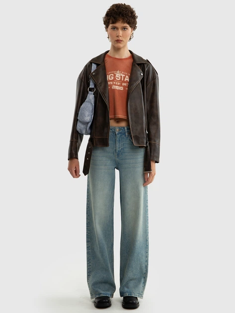 Куртка зі штучної шкіри жіноча Big Star Borbinena 804 S Коричнева (5900714794729) - зображення 3