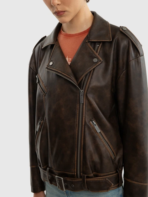 Куртка зі штучної шкіри жіноча Big Star Borbinena 804 XL Коричнева (5900714794712) - зображення 5