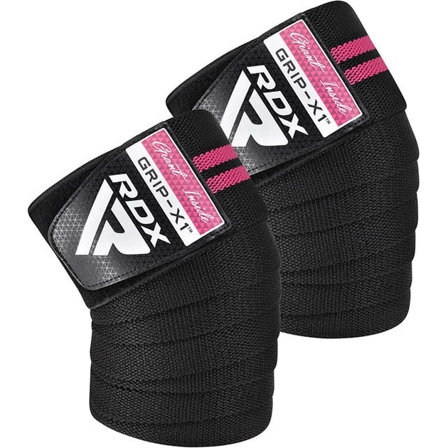 Бинти на коліна RDX GYM KNEE WRAP R11 BLACK/PINK - Фото 1 Бинти на коліна RDX GYM KNEE WRAP R11 BLACK/PINK - изображение 1