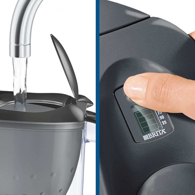 Фильтр-кувшин для жесткой воды Brita Marella 2,4 л Черный с картриджами Maxtra Pro 1 шт + Maxtra Pro Hard Water 4 шт - изображение 3