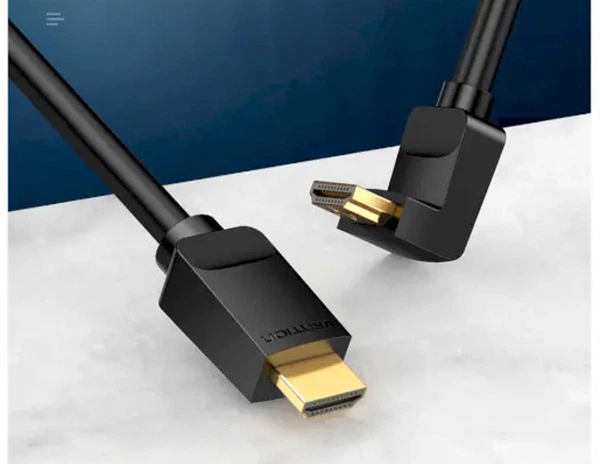 Кабель Vention HDMI 2.0 4K 60Hz Male to Male Adapter 270° Degree правий 1.5 м (AAQBG) - зображення 3