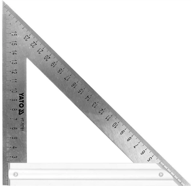 Kątownik ciesielski metalowy YATO z kątem prostym i 2 podziałkami metrycznymi 270 mm (YT-70781) - obraz 2
