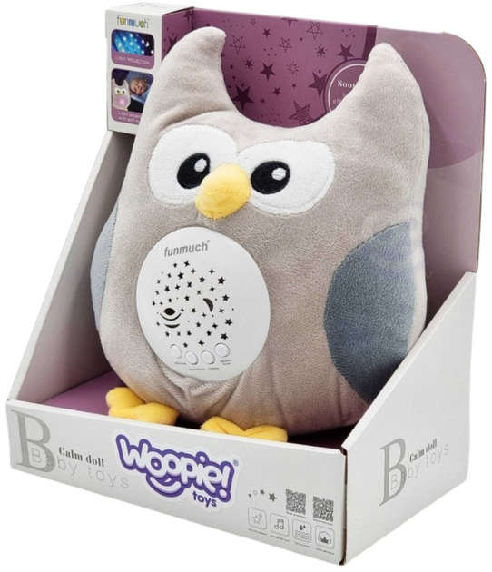 Pluszowa zabawka-projektor Woopie Baby 2 w 1 Calm Doll Sówka (5904326942592) - obraz 1