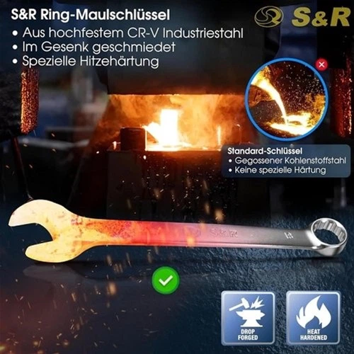 Набір комбінованих ключів S&R 6-22 мм 15 шт. (670700015) - зображення 6