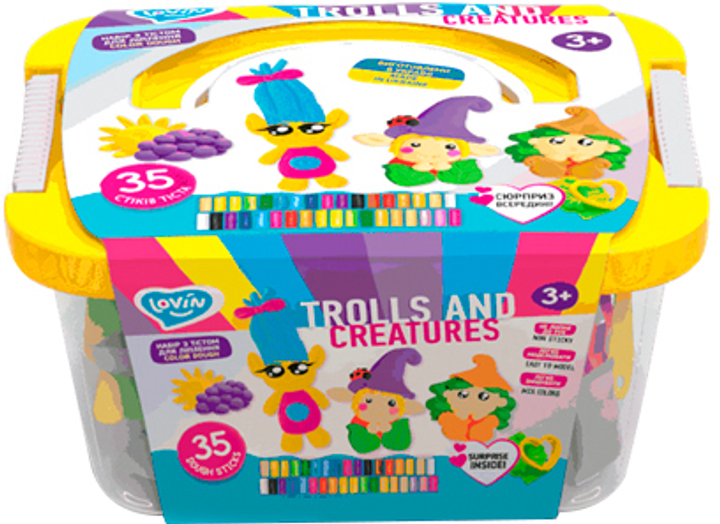 Набір для ліплення з тістом Lovin Trolls and Creatures Box 41220 (4820199476969) - зображення 1