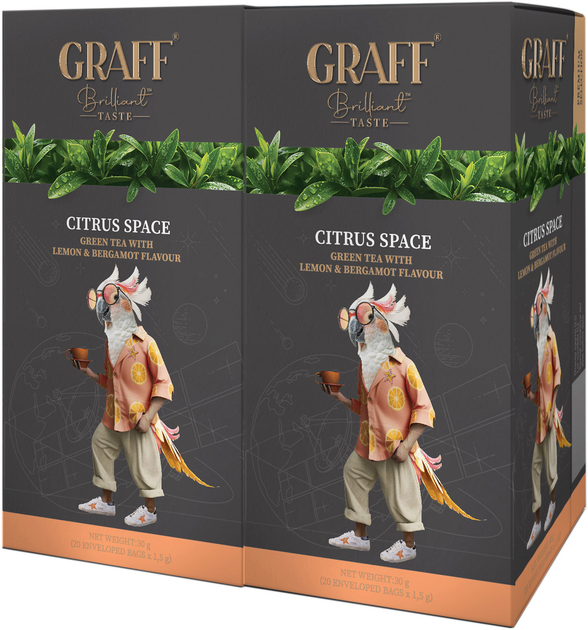 Акція на Упаковка чаю зеленого Graff Citrus Space 20 пакетиків х 1.5 г х 2 шт від Rozetka