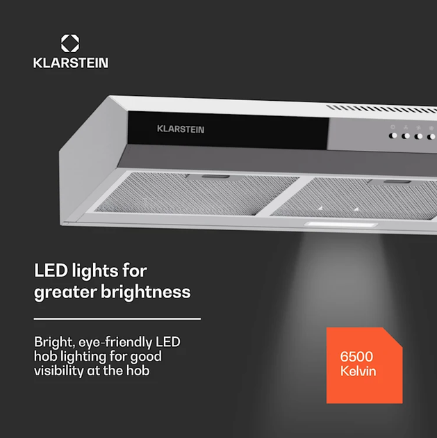 Вытяжка Klarstein Contempo 90 Кухонная вытяжка с подсветкой 80 Вт 200 м³/ч - изображение 8