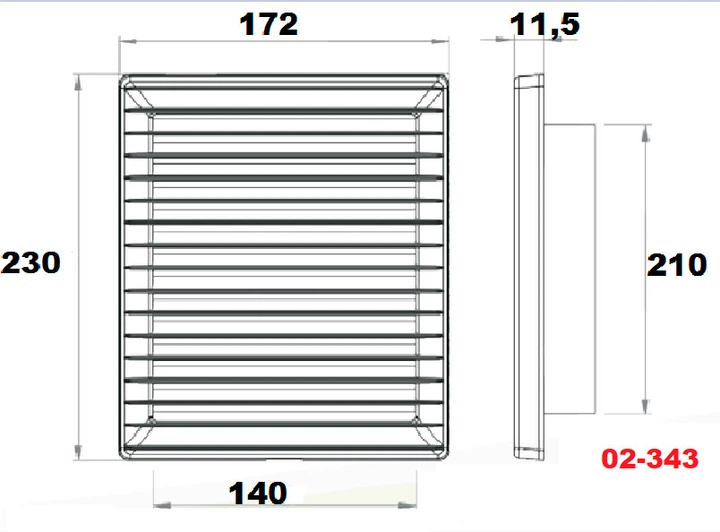 Вентиляційна решітка Airroxy 140x210 graphite графіт чорний 02-343 - зображення 5