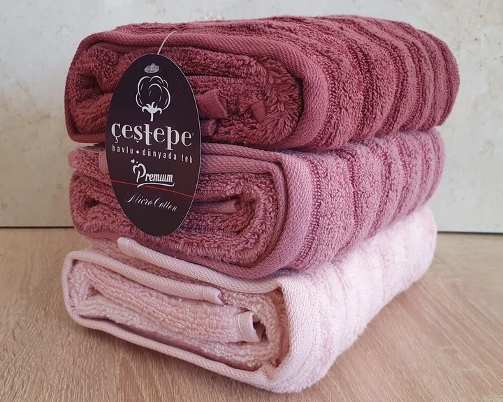 Набір турецьких махрових рушників Cestepe MicroCotton Premium 3 штуки 50x90 Ezgi 5 щільність 600 г/м2 - зображення 4